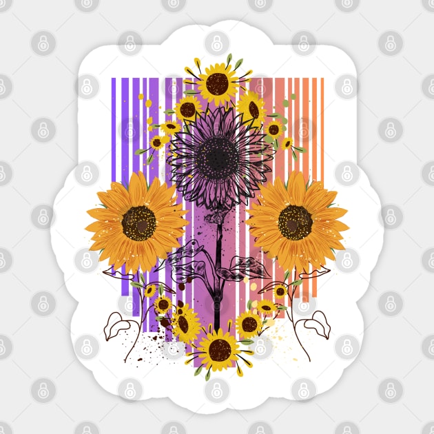 Little Aesthetic Sunflower Sticker by kamy1